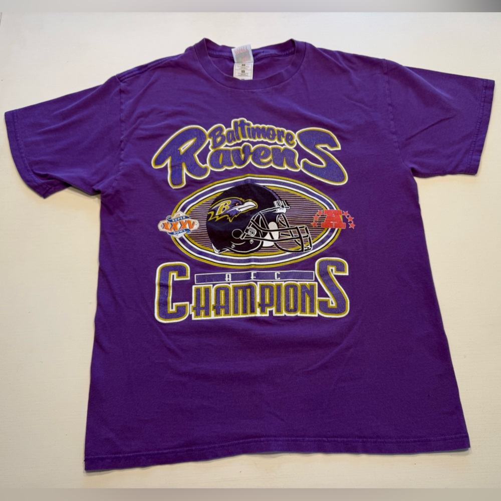 2001 Baltimore Ravens NFL Super Bowl XXXV Champions Shirt (L) Fruit Of The Loom